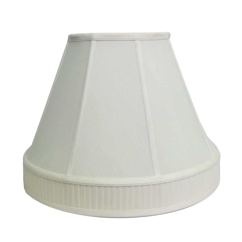 Round Pleated Bottom Off-white Silk Shade