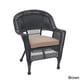 Black Wicker Chair/ Cushion (Set of 4) - Overstock - 8174449