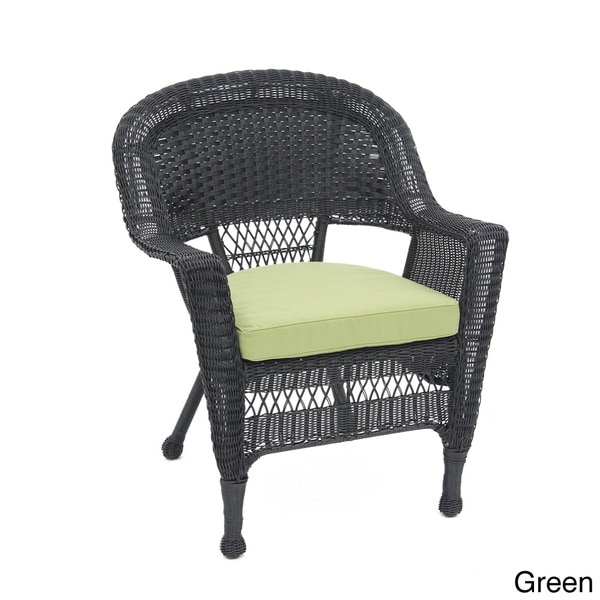 Black wicker 2024 chairs with cushions