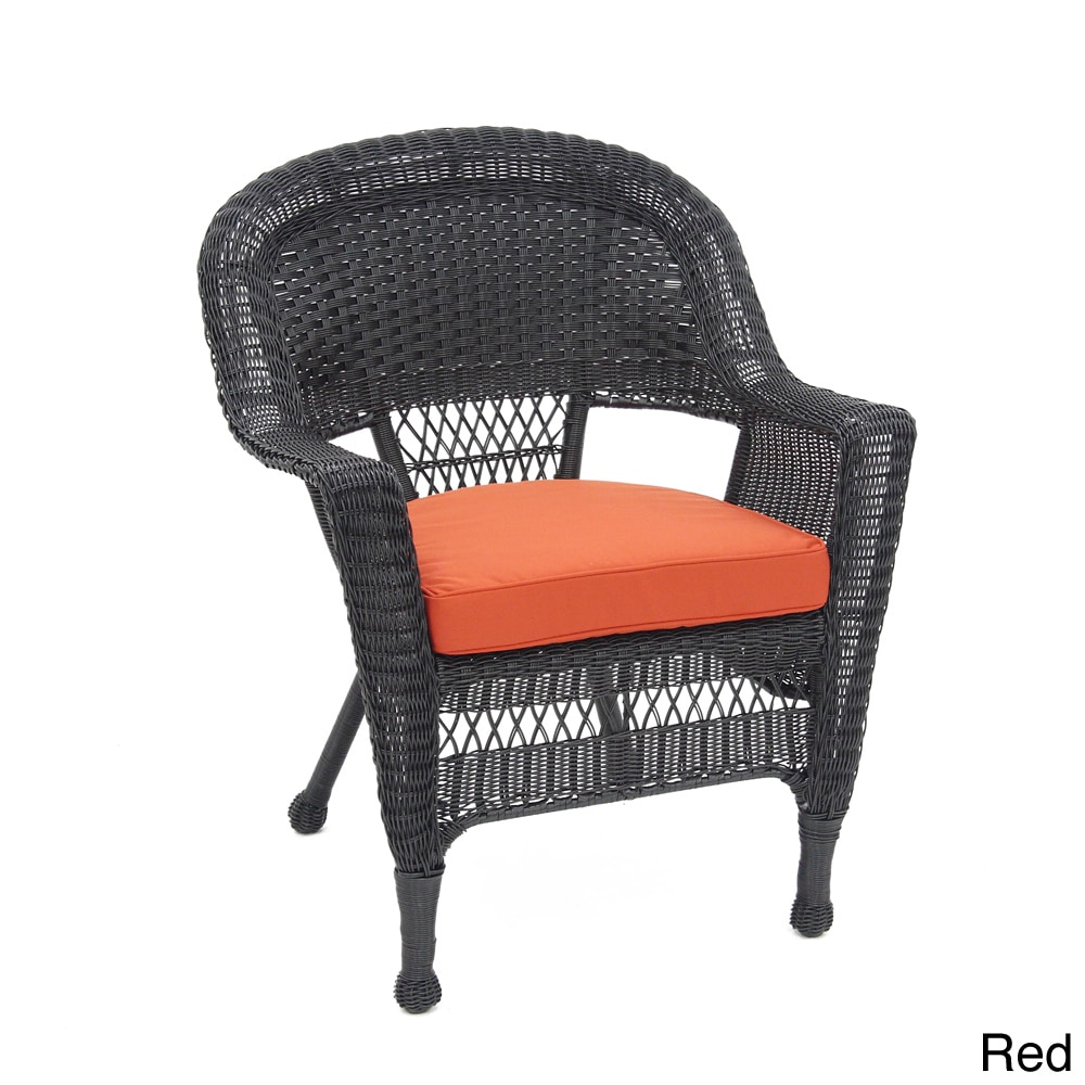 Black Wicker Chair/ Cushion (set Of 4)