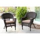 preview thumbnail 3 of 21, Espresso Wicker Chairs with Cushions (Set of 2) Brown