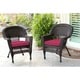 preview thumbnail 13 of 21, Espresso Wicker Chairs with Cushions (Set of 2)