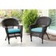 preview thumbnail 14 of 21, Espresso Wicker Chairs with Cushions (Set of 2)