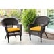 preview thumbnail 15 of 21, Espresso Wicker Chairs with Cushions (Set of 2)