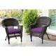 preview thumbnail 12 of 21, Espresso Wicker Chairs with Cushions (Set of 2)