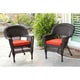 preview thumbnail 6 of 21, Espresso Wicker Chairs with Cushions (Set of 2) Red