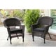 preview thumbnail 5 of 21, Espresso Wicker Chairs with Cushions (Set of 2) Black