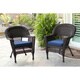 preview thumbnail 4 of 21, Espresso Wicker Chairs with Cushions (Set of 2) Blue