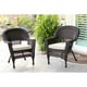 preview thumbnail 7 of 21, Espresso Wicker Chairs with Cushions (Set of 2) Beige