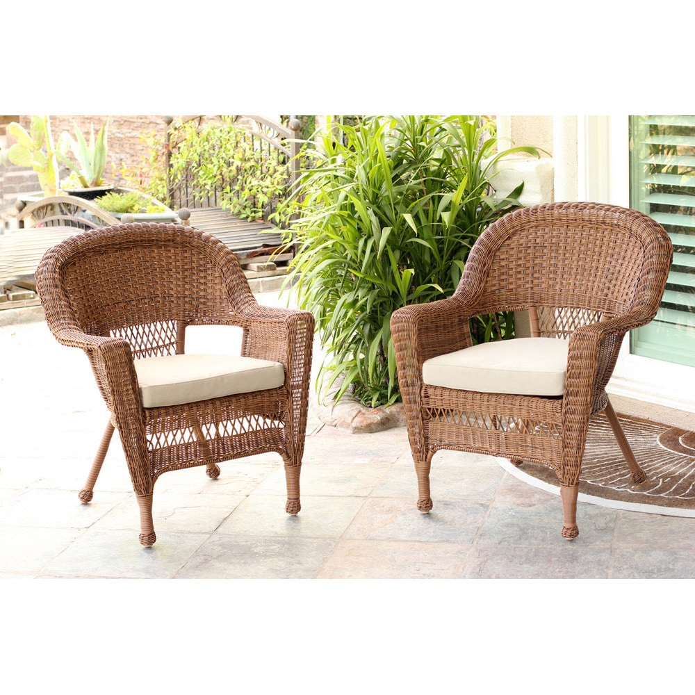 Honey Wicker Chair Set Of 2 Overstock 8174571