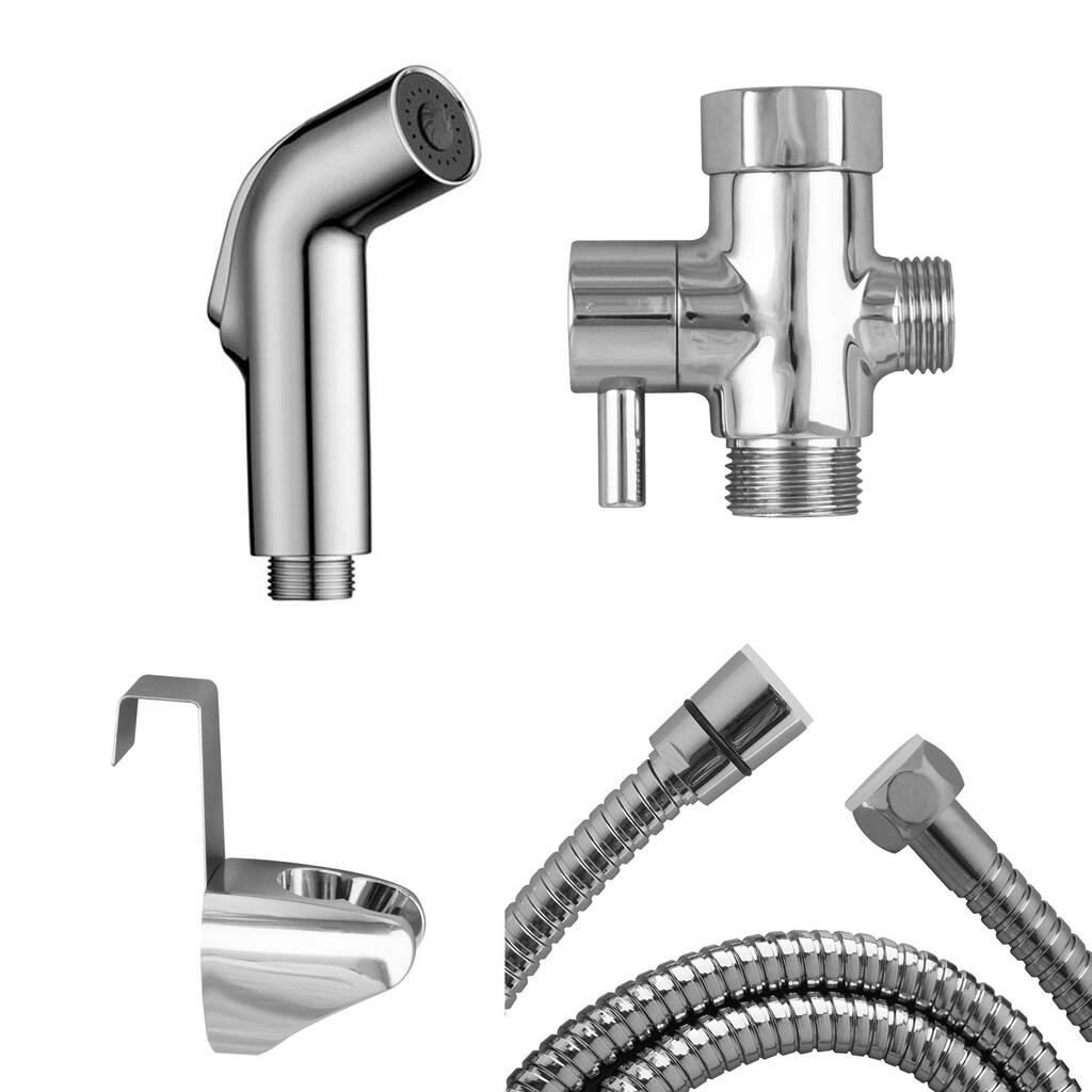 BIDET4ME HB-28 Handheld Bidet Shattaf with Adjustable Pressure Shut-off Valve Pack