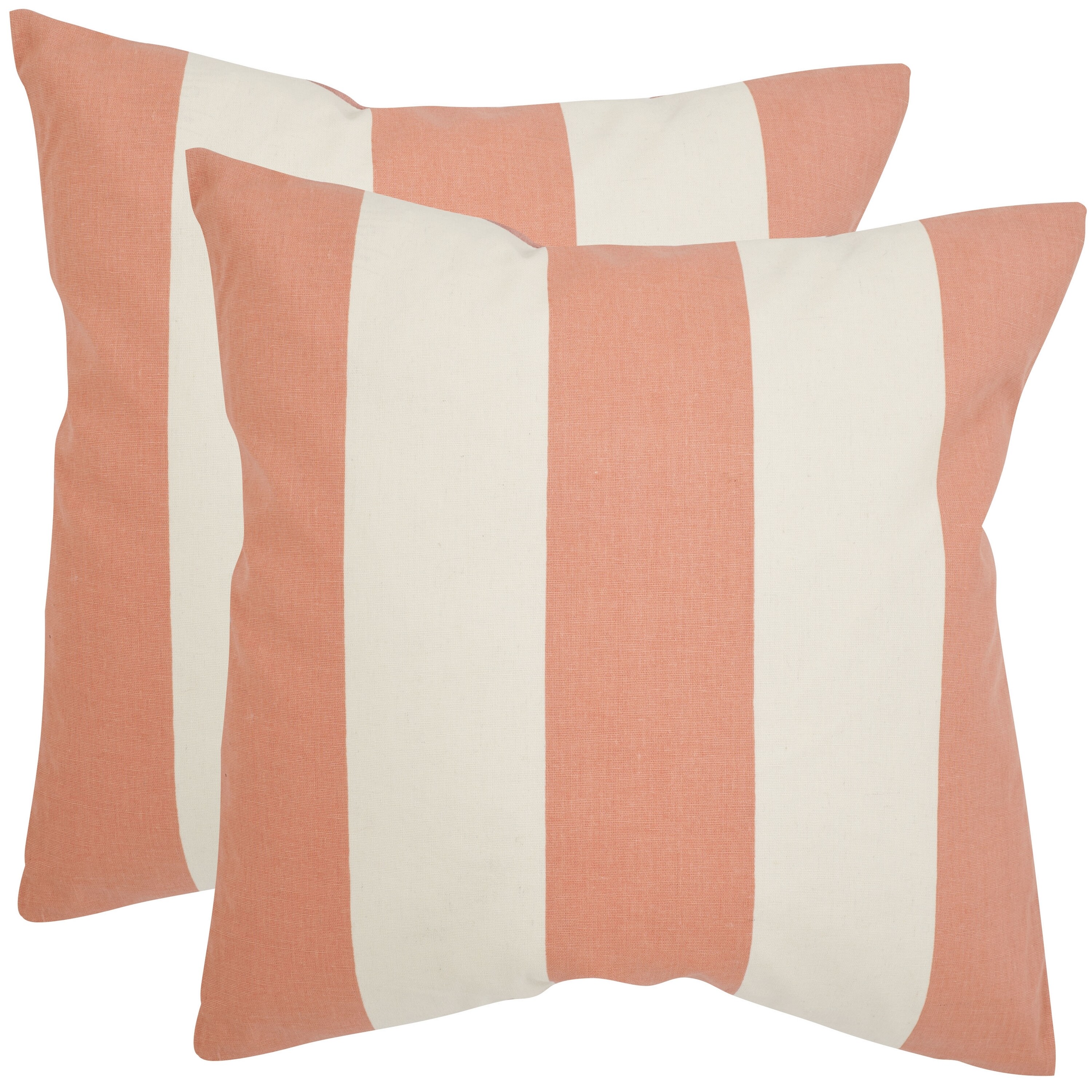Shop Safavieh Sally 18 Inch Peach Feather Decorative Pillows Set
