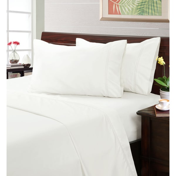 Bright White 400 Thread Count Hemstitch Sheet Set Sheets