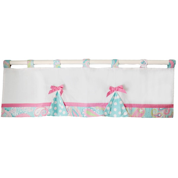 My Baby Sam Pixie Baby Curtain Valance in Aqua My Baby Sam Nursery Window Treatments