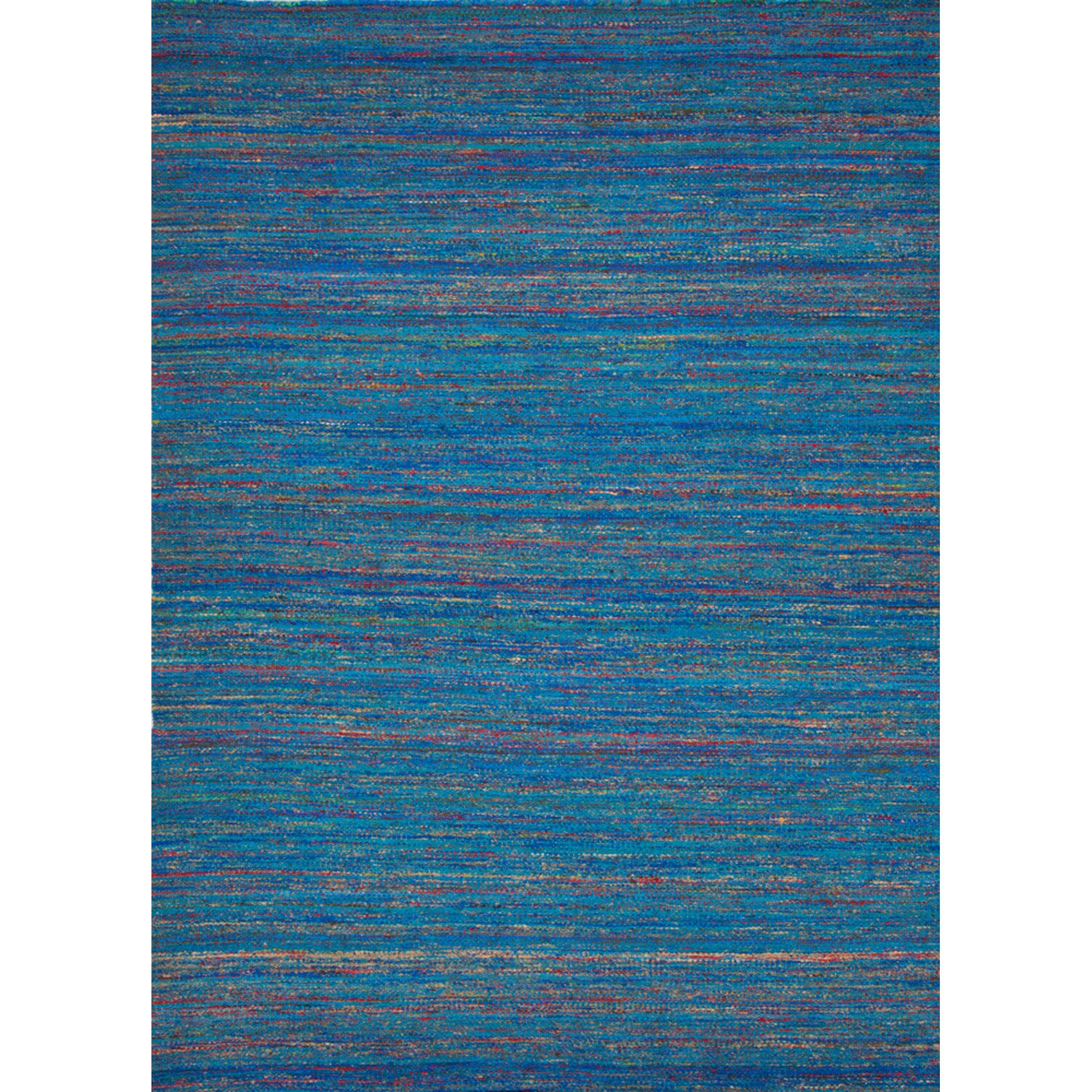 Handmade Flat Weave Solid Pattern Blue Rug (8 X 11)