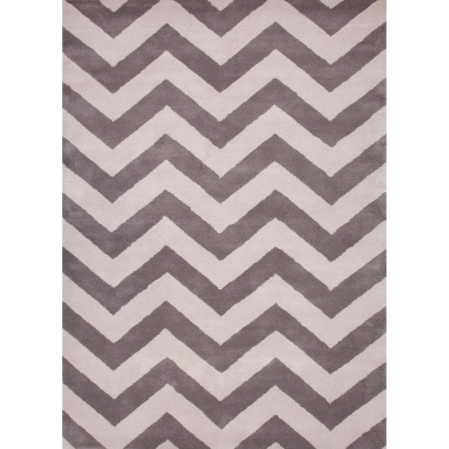 Hand tufted Contemporary Geometric Gray/ Black Wool Area Rug (5 X 8)