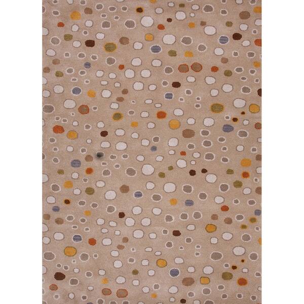 Handtufted Contemporary Geometric Pattern Brown Rug (8' x 11