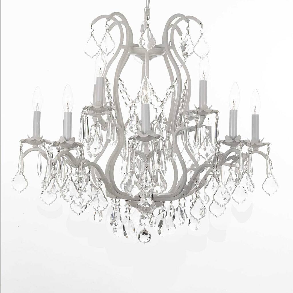Gallery Versailles White Wrought Iron/ Crystal Chandelier