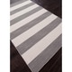 Gray striped area rug