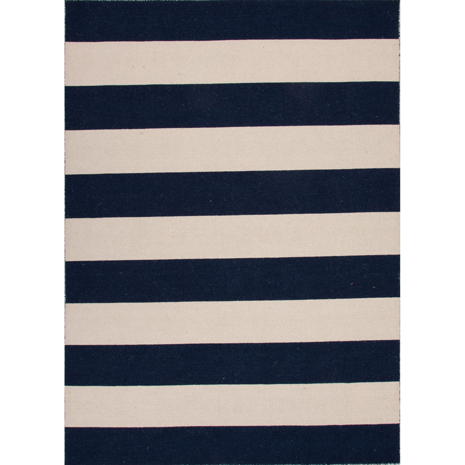 Handmade Flat Weave Classic Stripe Pattern Blue Rug (4 X 6)