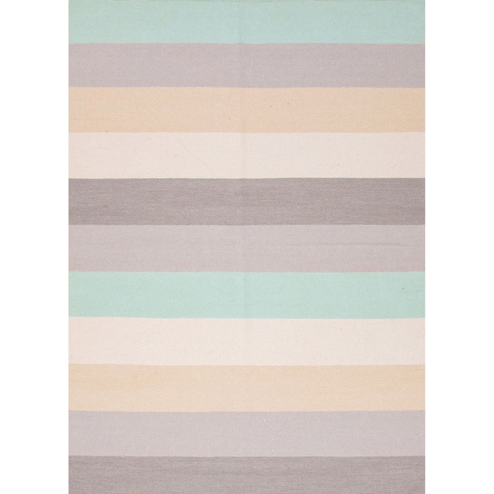 Handmade Flat Weave Stripe Pattern Multicolored Area Rug (9 X 12)