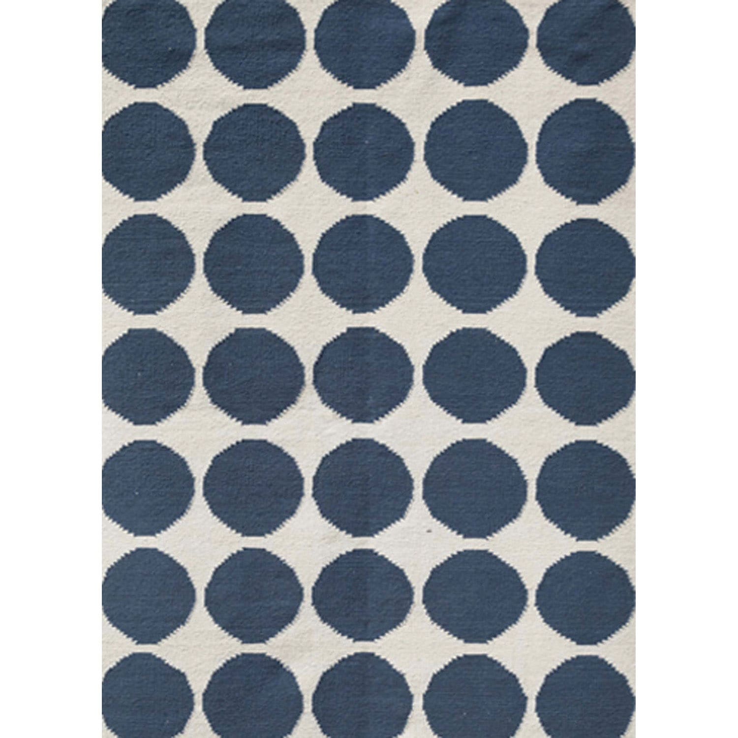 Handmade Flat weave Geometric pattern Rectangular Blue Rug (9 X 12)