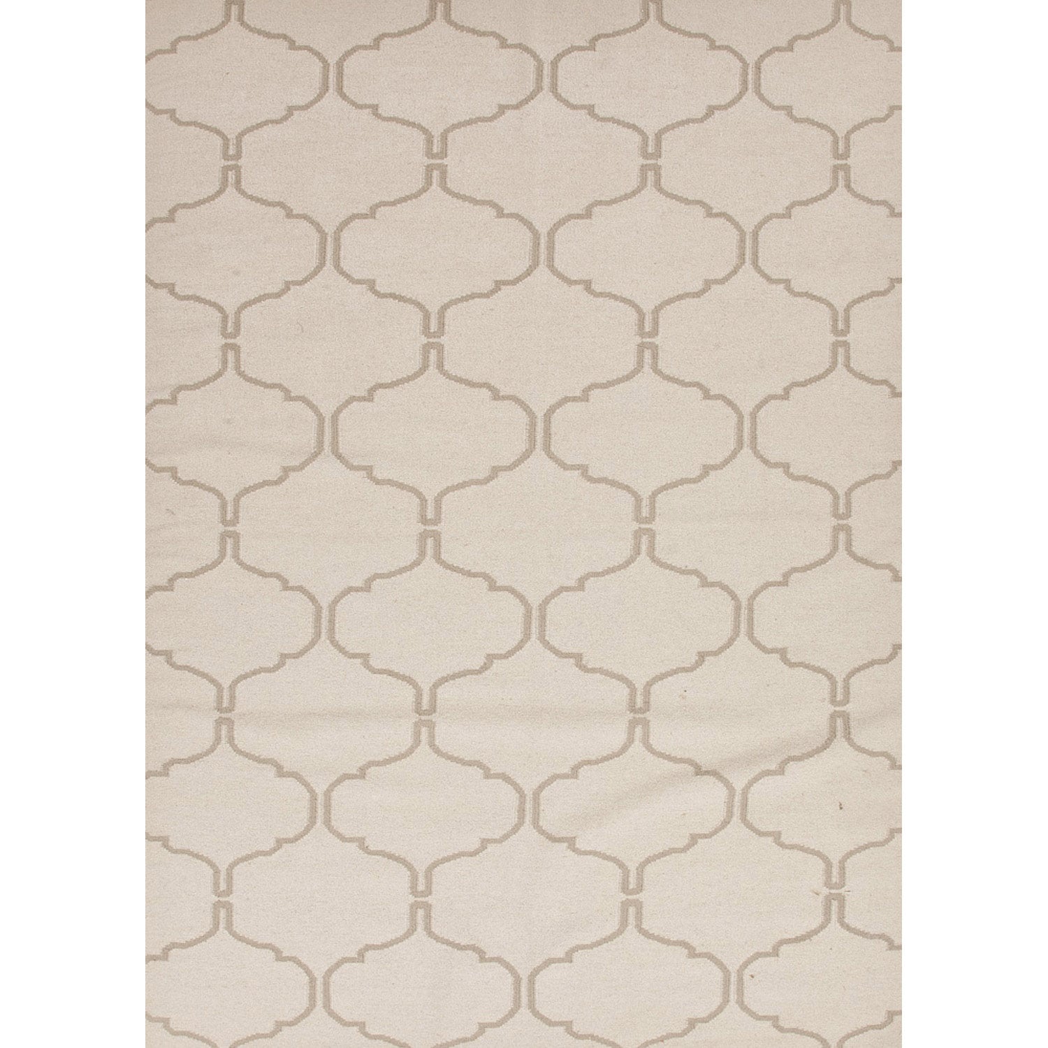 Handmade Flat Weave Moroccan Pattern Ivory Rug (9 X 12)