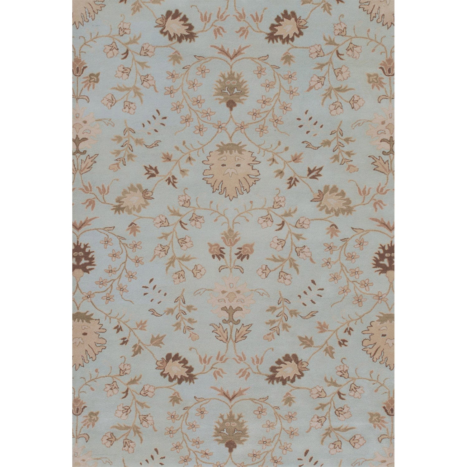 Hand tufted Transitional Floral Pattern Blue Rug (2 X 3)