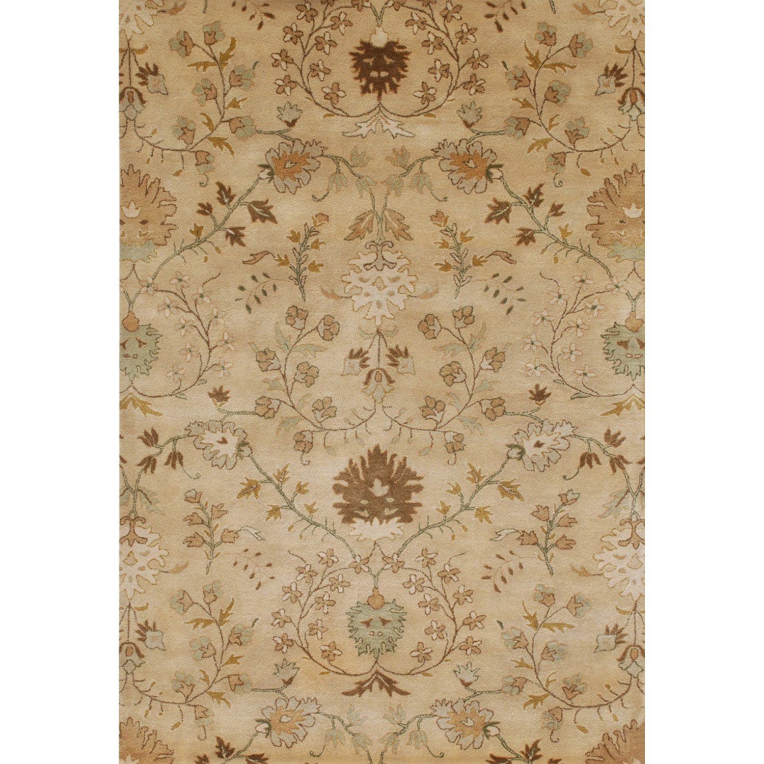 Hand tufted Transitional Floral Pattern Brown Rug (36 X 56)