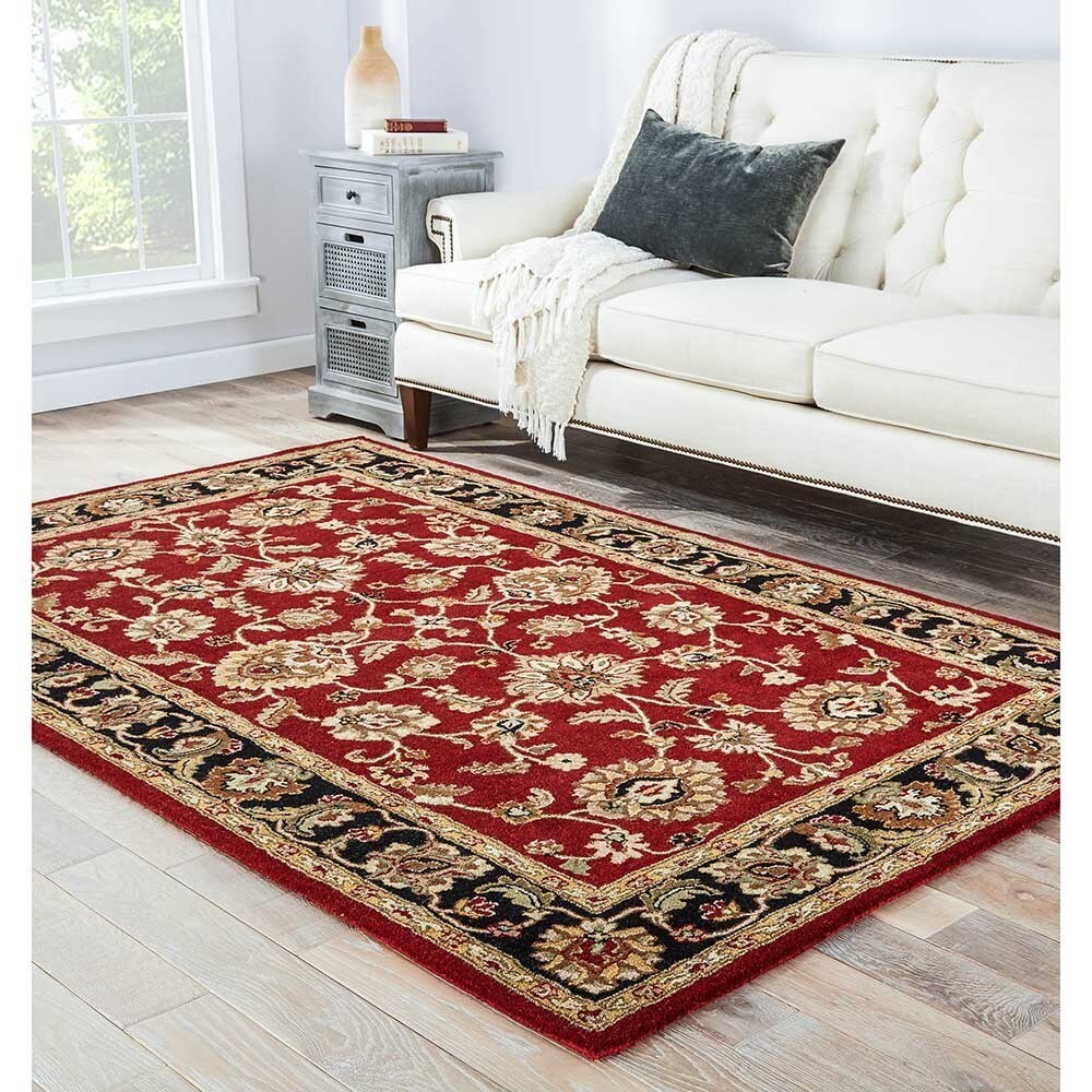 Hand tufted Traditional Oriental Pattern Red/ Orange Rug (4 X 6)