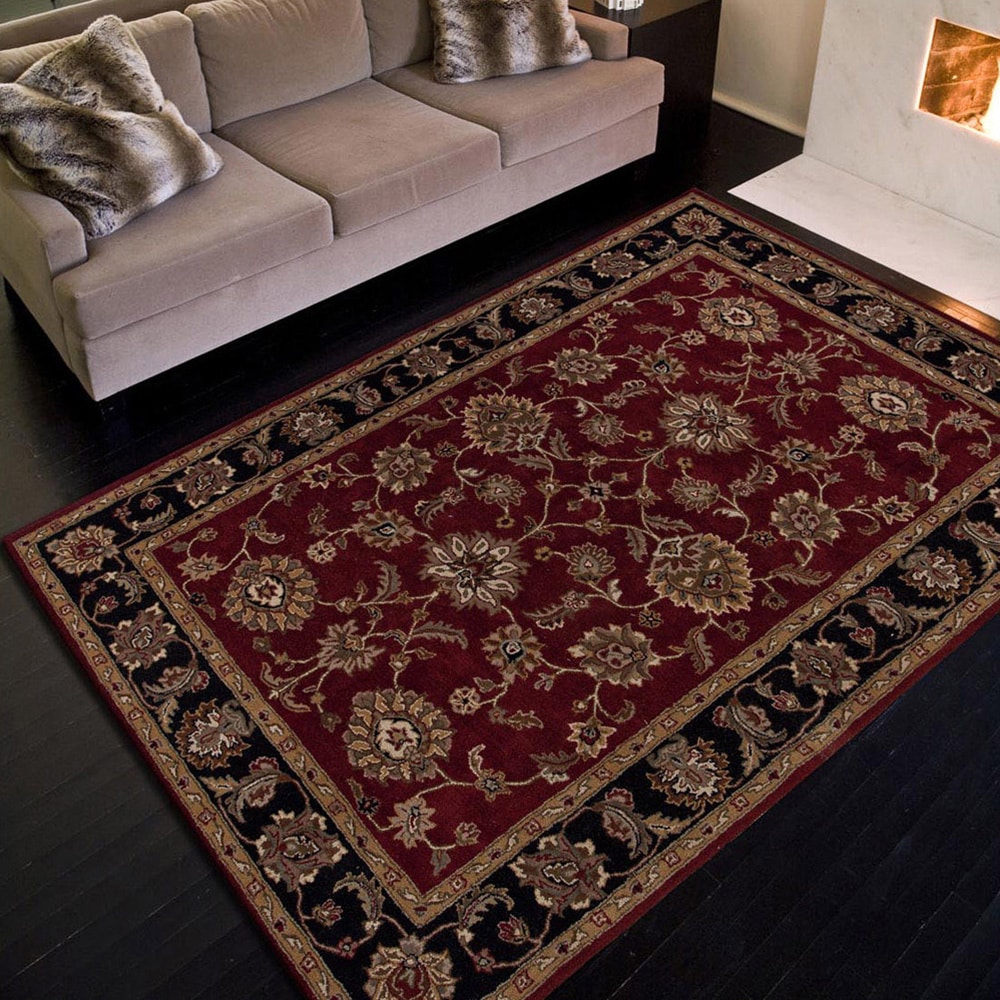 Hand tufted Traditional Oriental Red/ Orange Rug (10 X 14)