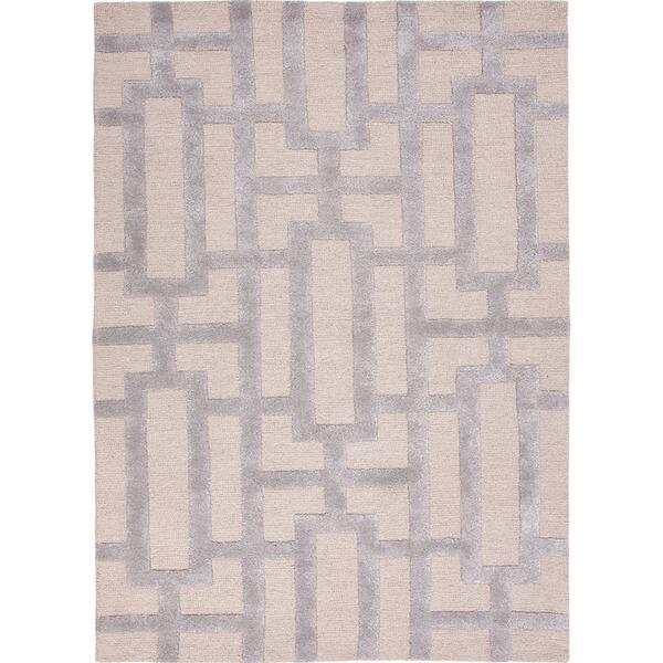 Hand Tufted Contemporary Geometric Pattern Grey/ Silver Rug (5?x8?) JRCPL 5x8   6x9 Rugs