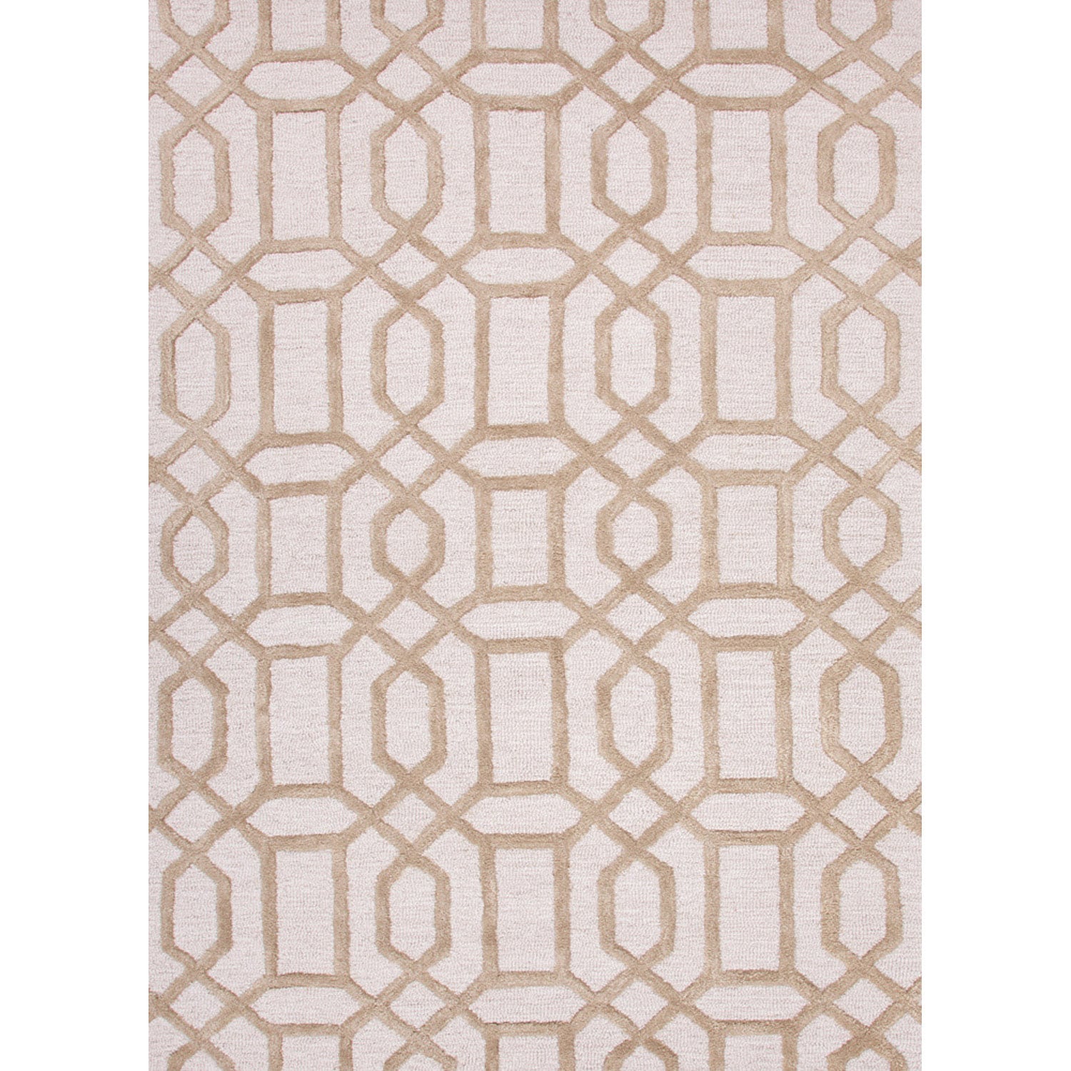 Hand tufted Contemporary Geometric Trellis Pattern Brown Rug (5 X 8)