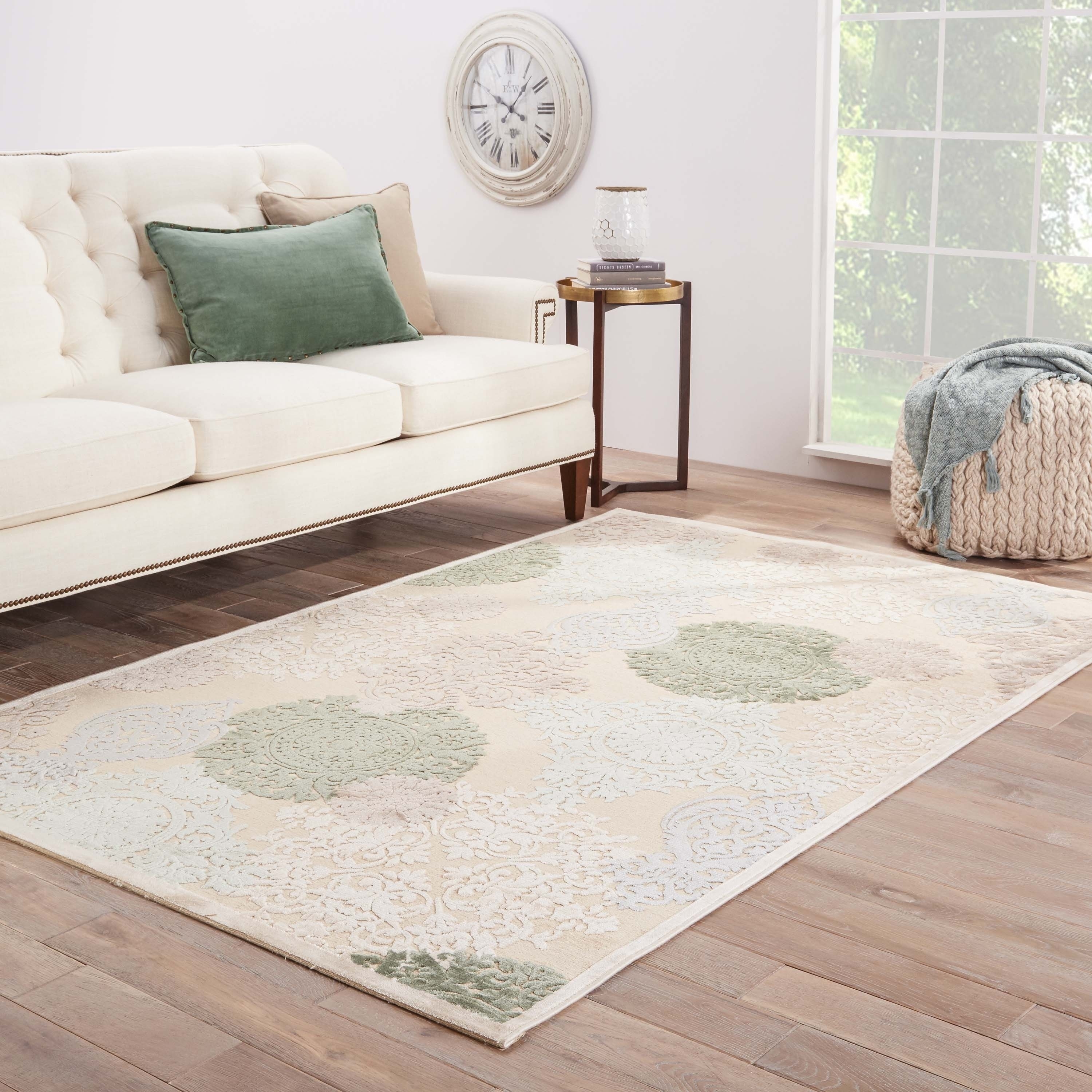 Transitional Floral Pattern Blue Rug (9 X 12)