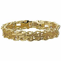 Diamond Men S Bracelets Online At Our Best Gold Ion Plated Steel Men S Diamond Accent Cross Railroad Bracelet