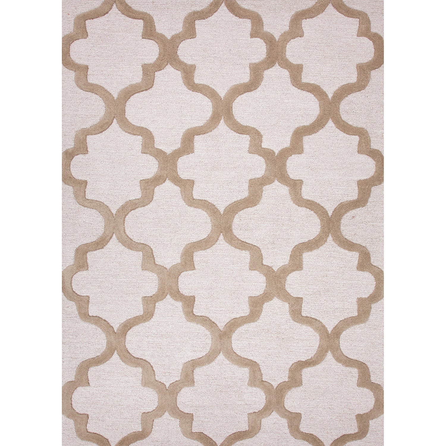 Hand tufted Contemporary Geometric Pattern Brown Rug (96 X 136)