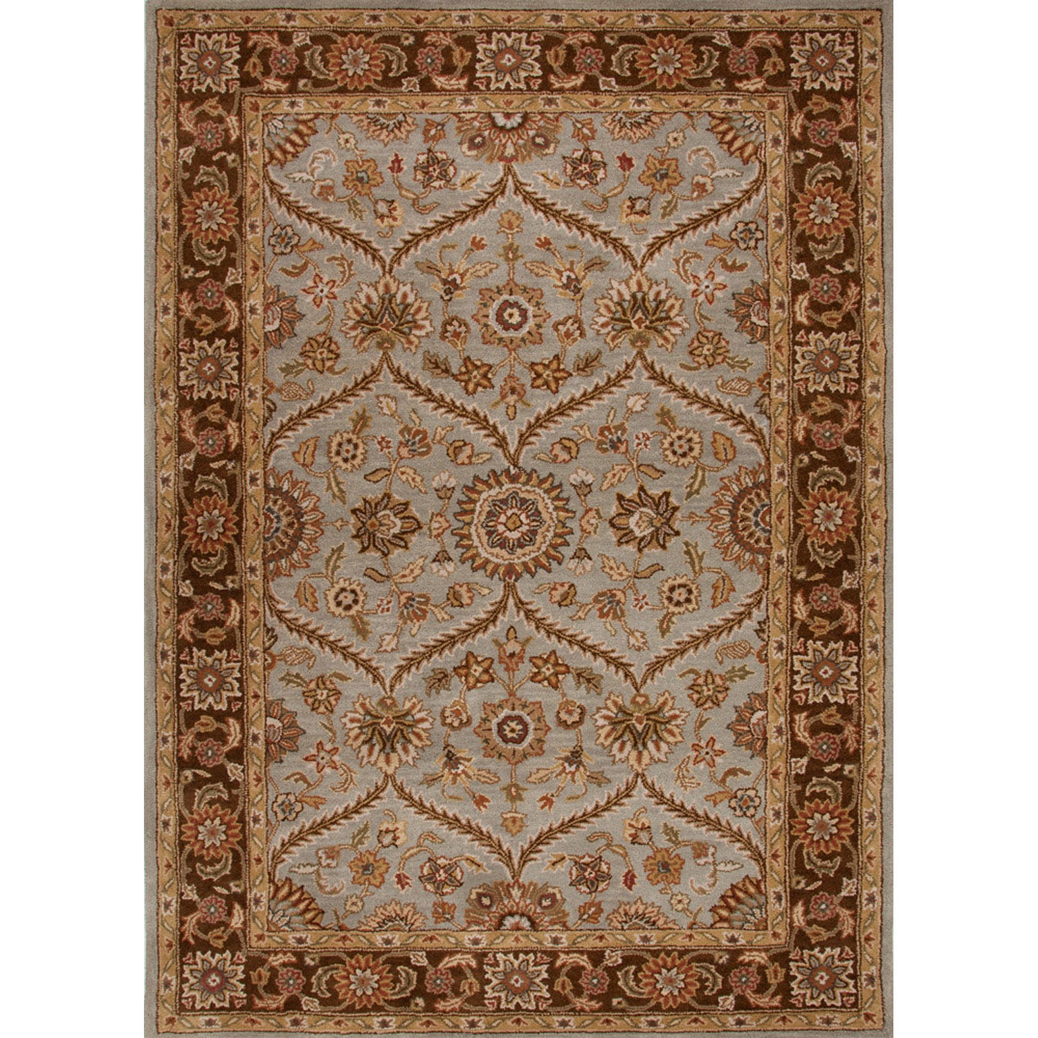 Hand tufted Traditional Oriental Pattern Brown Rug (5 X 8)