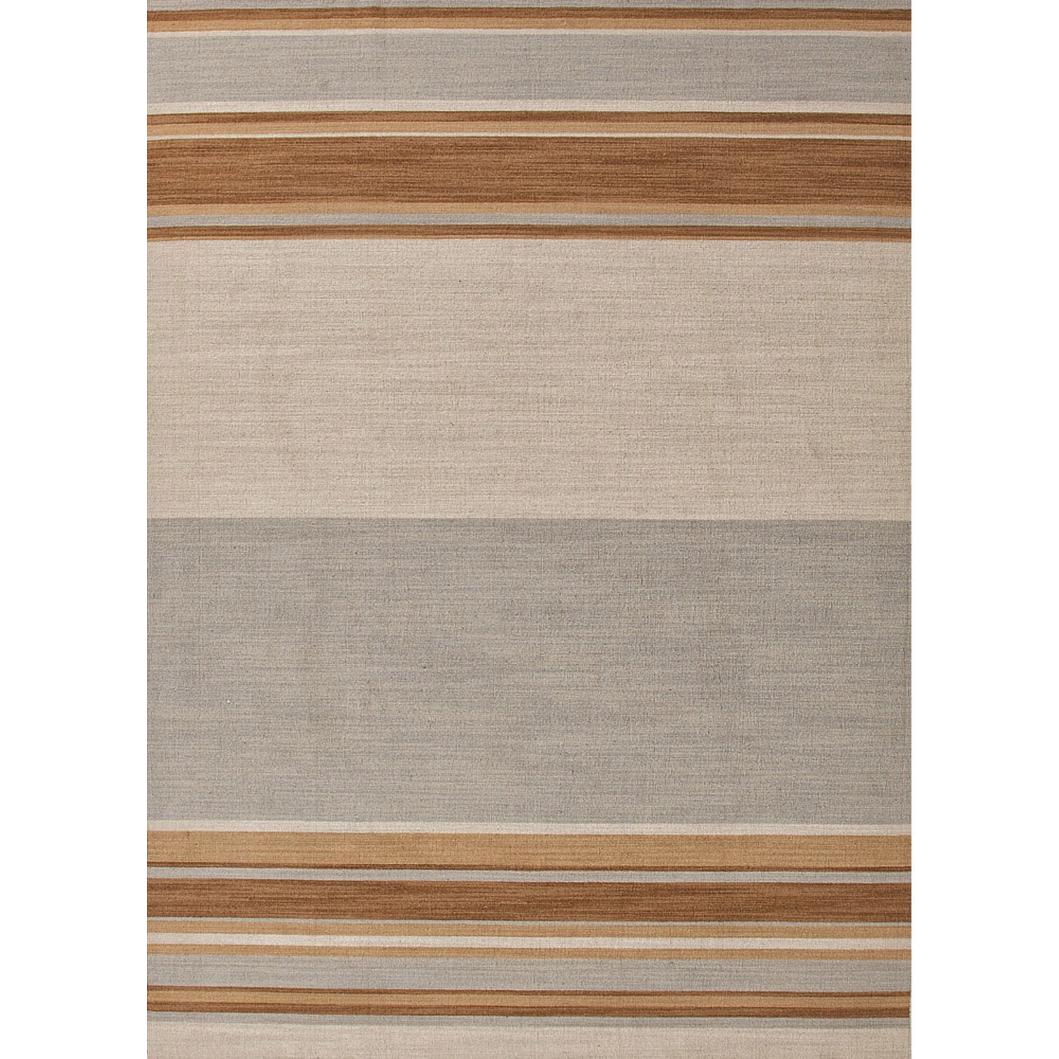 Handmade Flat Weave Stripe Pattern Grey/ Brown Rug (4 X 6)