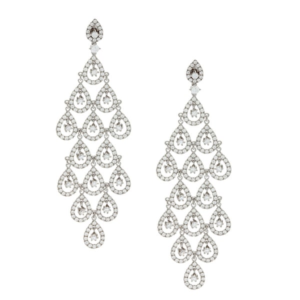 Sterling Silver Cubic Zirconia Chandelier Gala Earrings Cubic Zirconia Earrings