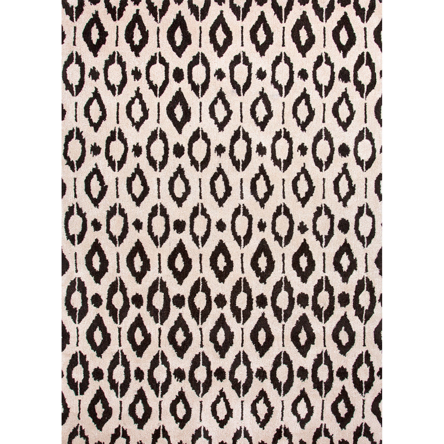 Hand tufted Contemporary Geometric Gray/ Black Plush Pile Rug (36 X 56)