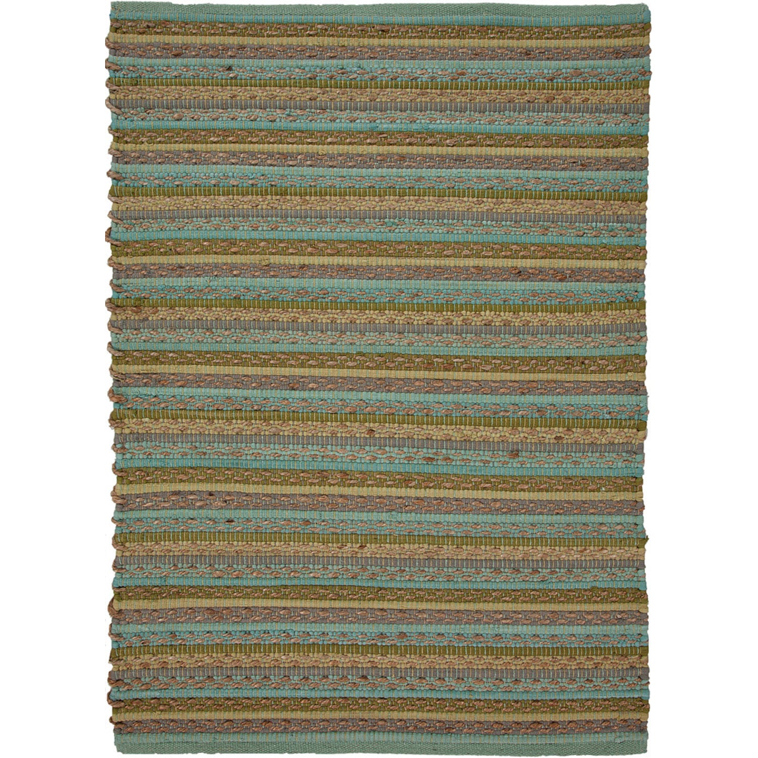 Handwoven Naturals Stripe Pattern Multicolor Cotton blend Area Rug (2 X 3)