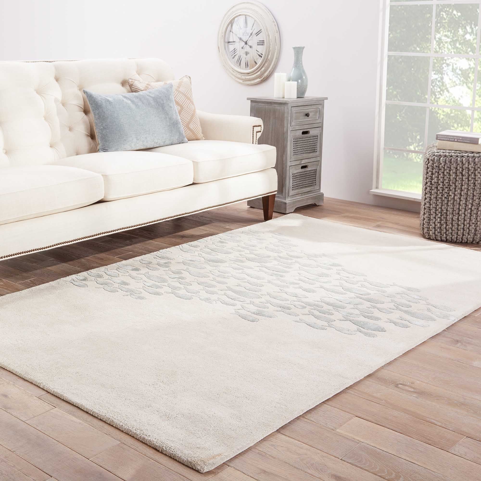 Hand tufted Transitional Animal Print Pattern Ivory Rug (5 X 8)