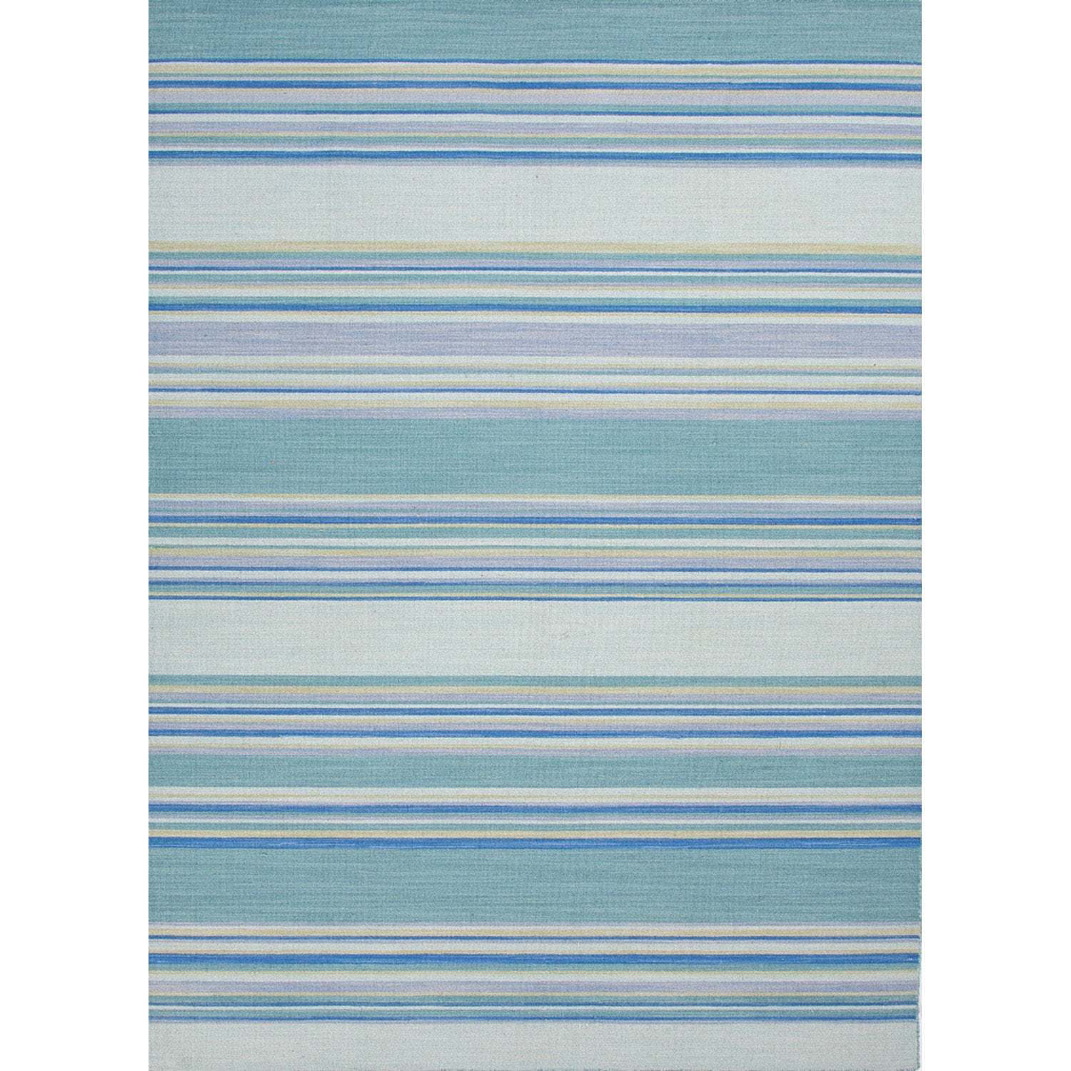 Handmade Flat Weave Stripe Pattern Blue Indoor Rug (5 X 8)