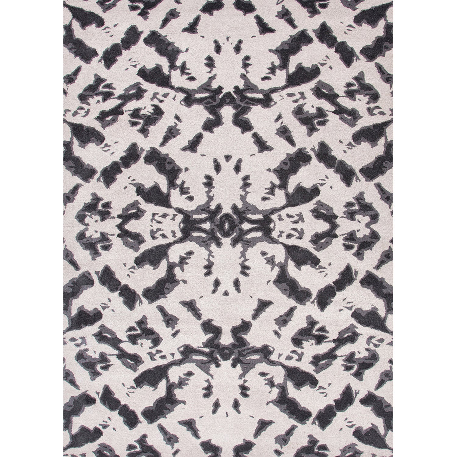 Hand tufted Contemporary Abstract Pattern Gray/ Black Area Rug (5 X 8)