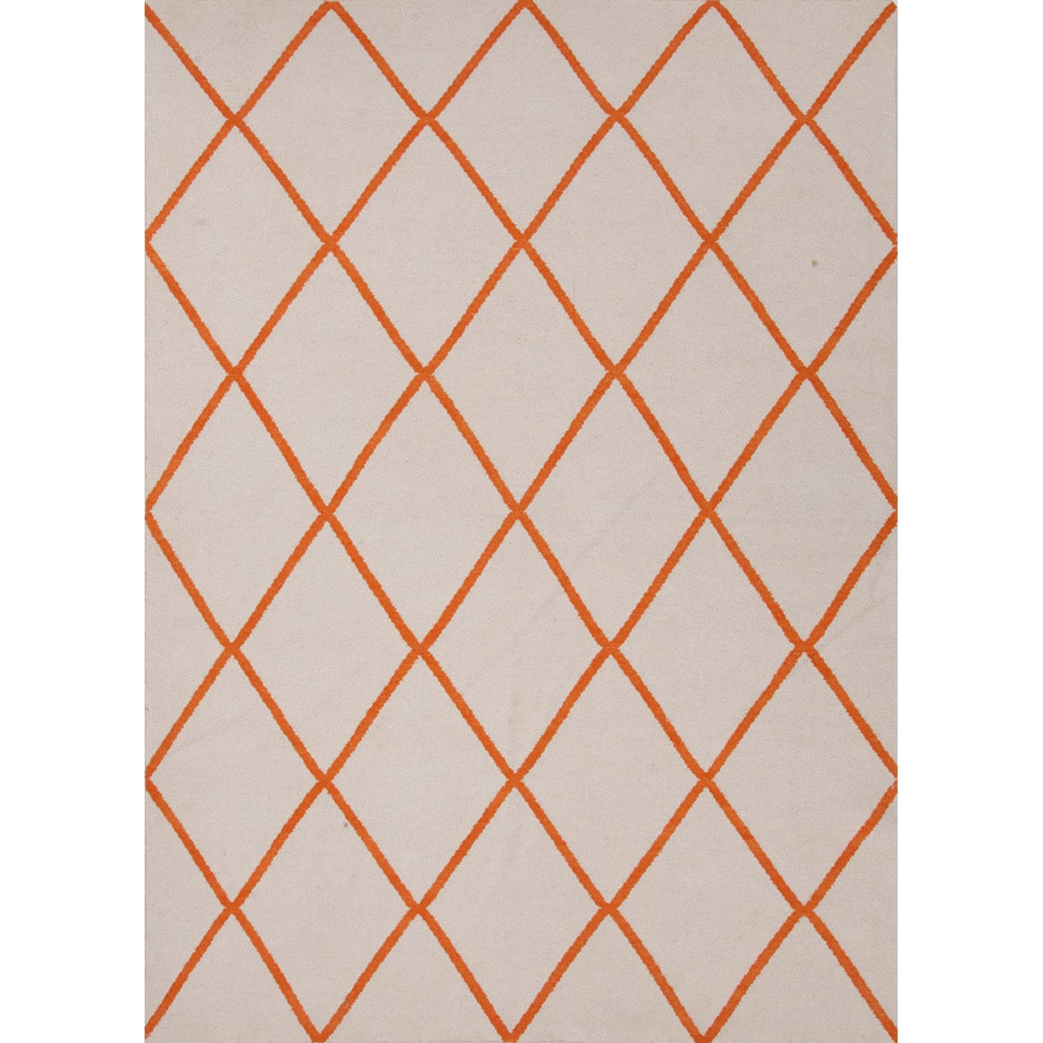 Handmade Flat Weave Geometric Pattern Grey/ Orange Rug (5 X 8)