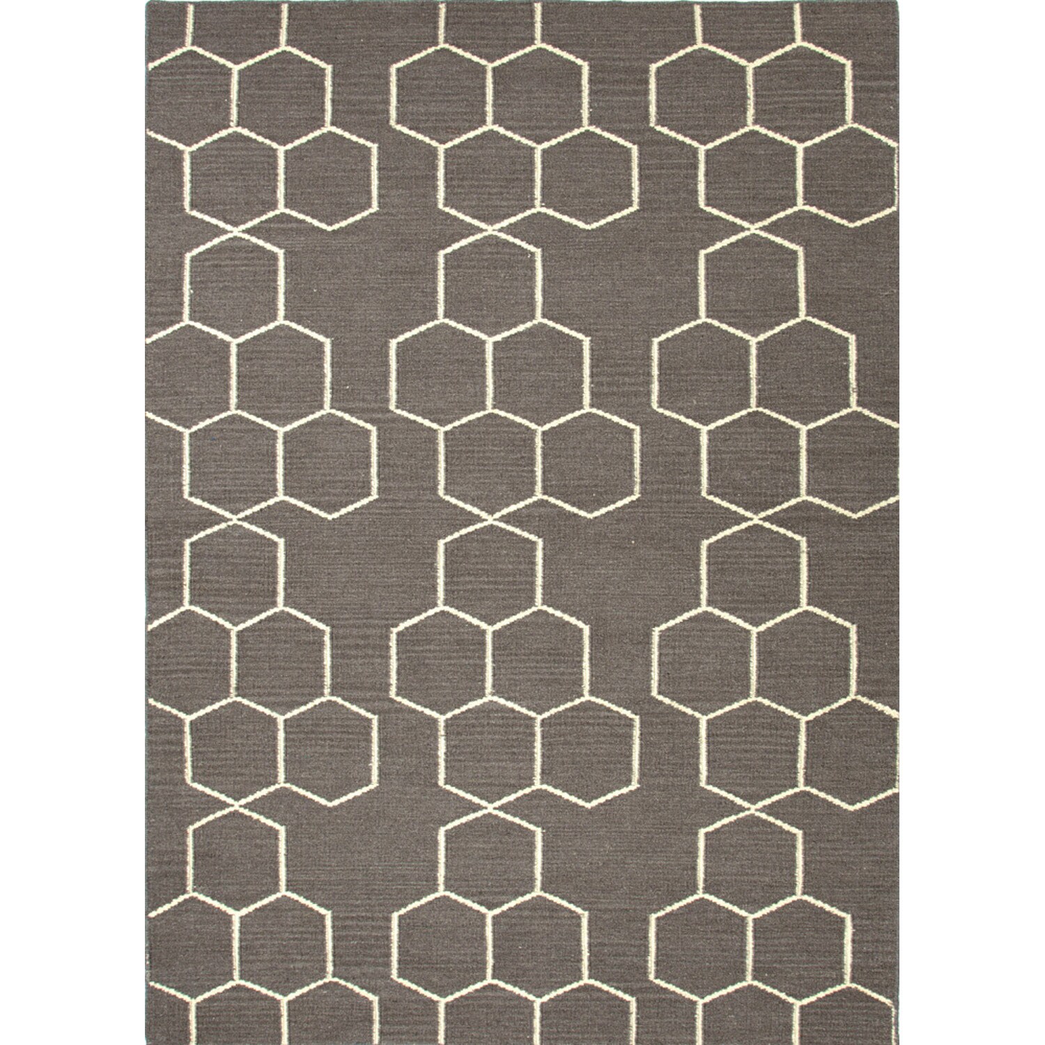 Handmade Reversible Flat weave Geometric pattern Gray/ Black Rug (36 X 56)