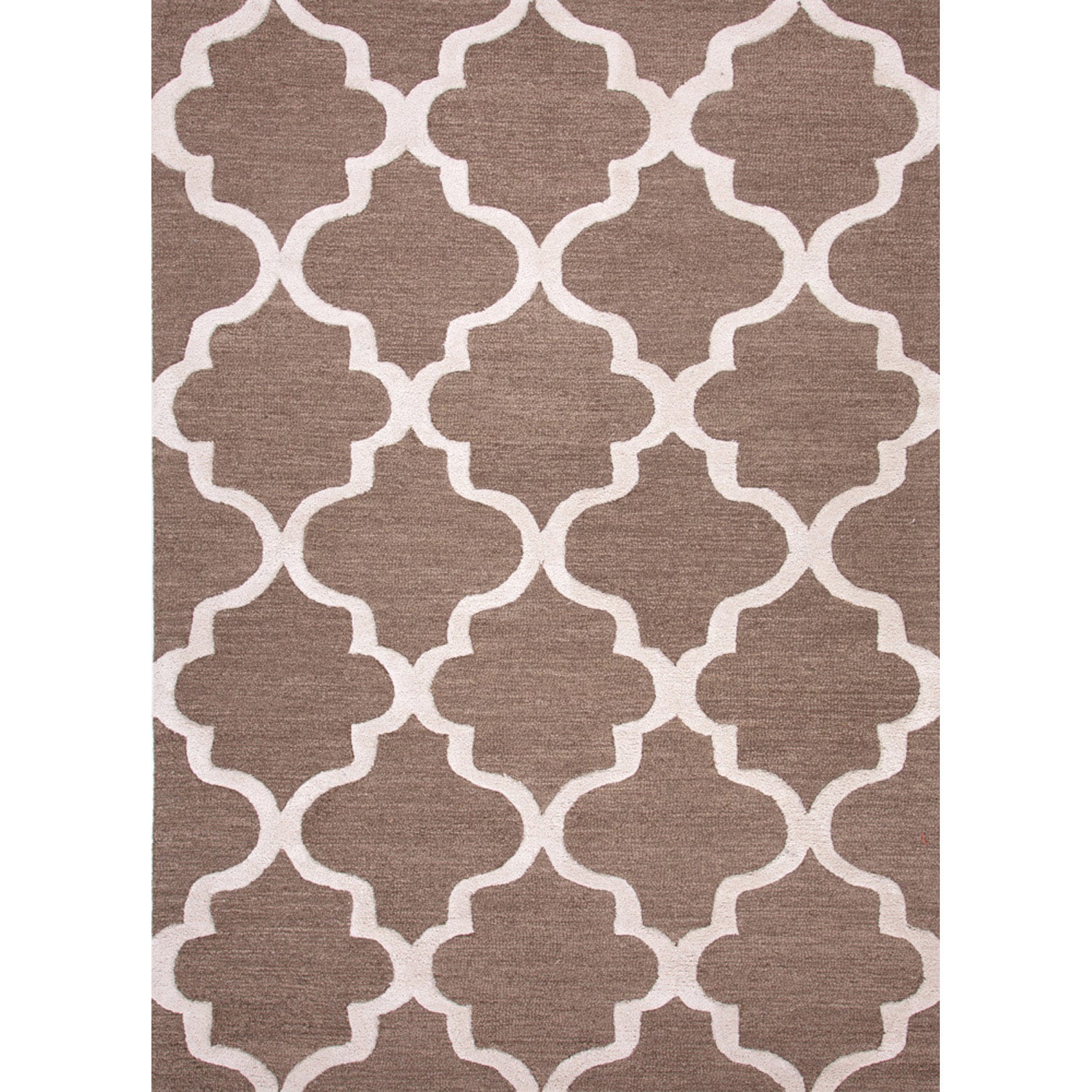 Hand tufted Contemporary Geometric Pattern Brown Rug (8 X 11)