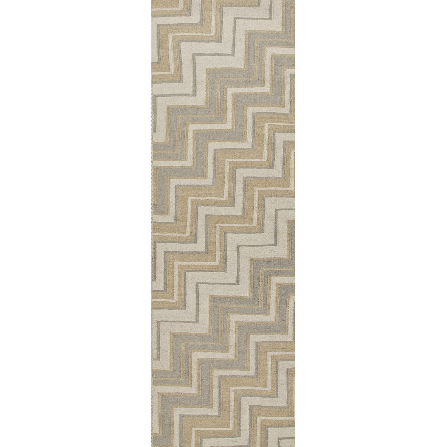 Handmade Flat Weave Geometric Pattern Brown Reversible Rug (26 X 8)