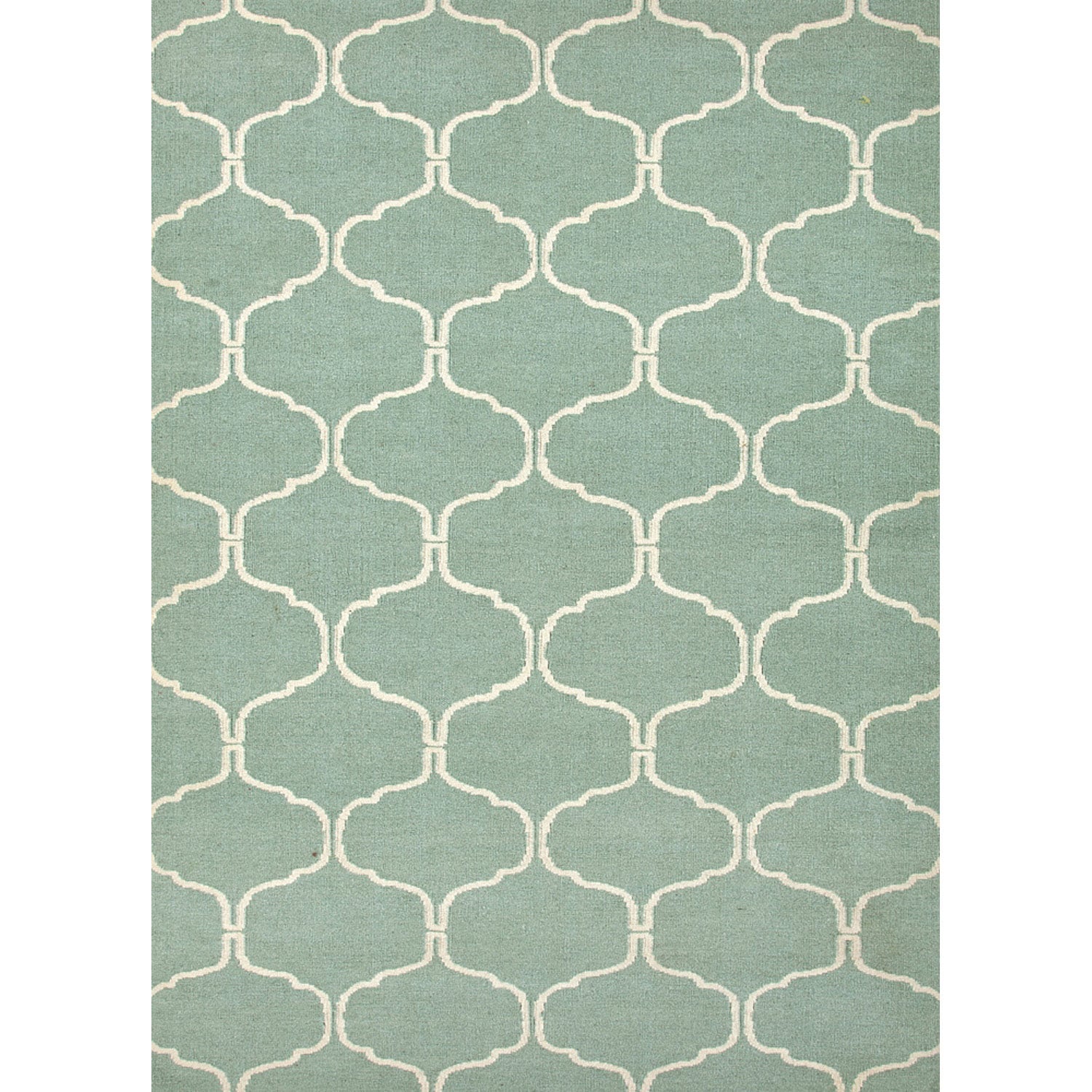 Handmade Flat weave Geometric Pattern Blue Area Rug (5 X 8)