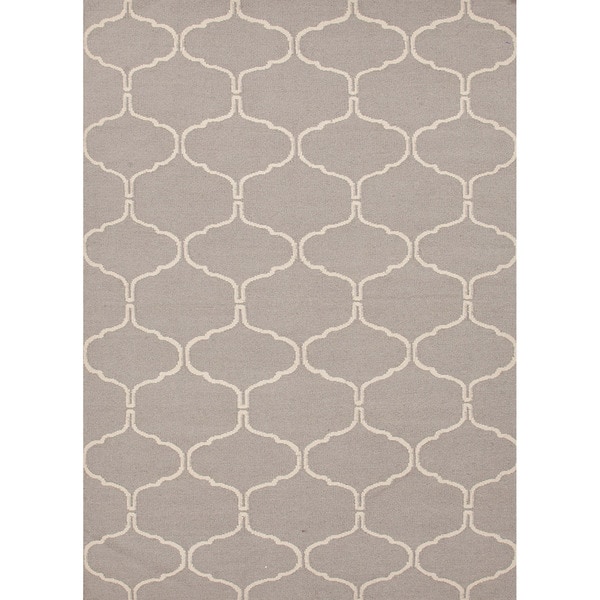 Handmade Flat Weave Geometric Pattern Grey Rug (2 x 3)   15515288
